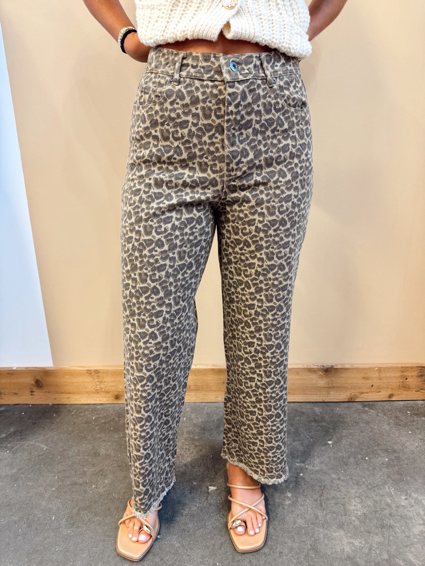 Leopard Printed Straight Pants