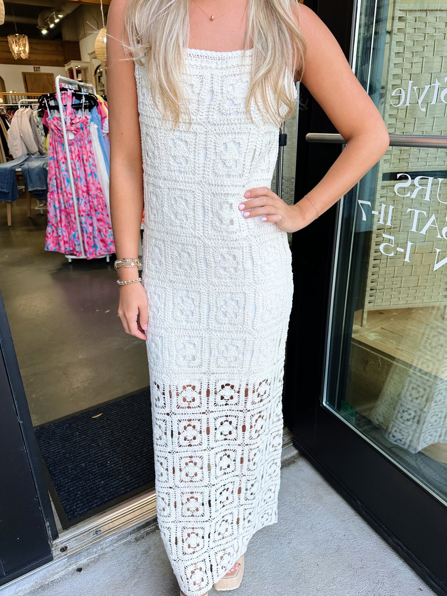 Loved By You Crochet Maxi Dress