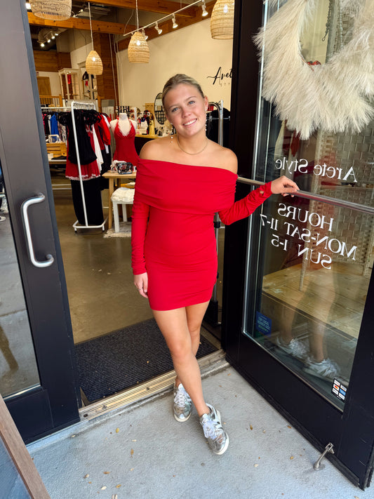 Beth Open Shoulder Dress