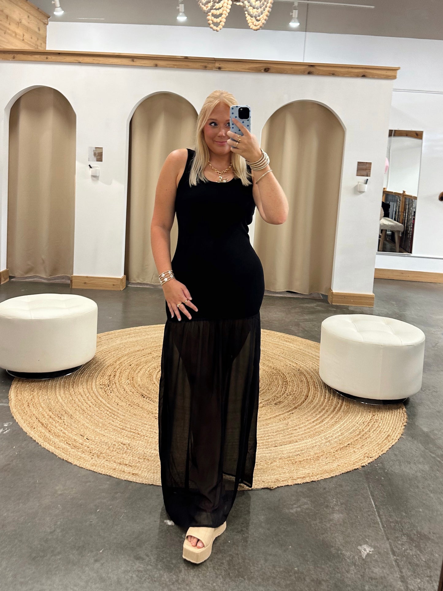 Maya Contrast Maxi Dress
