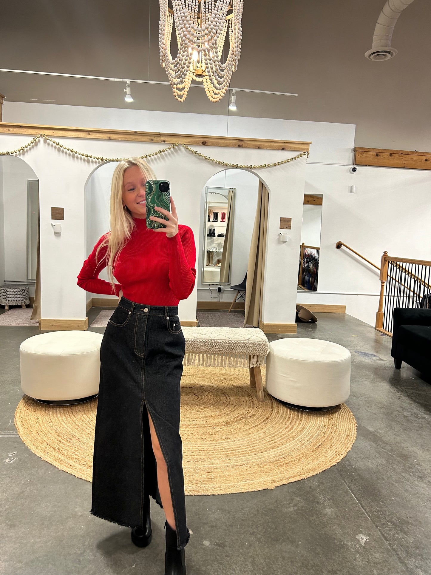 Denim Maxi Skirt