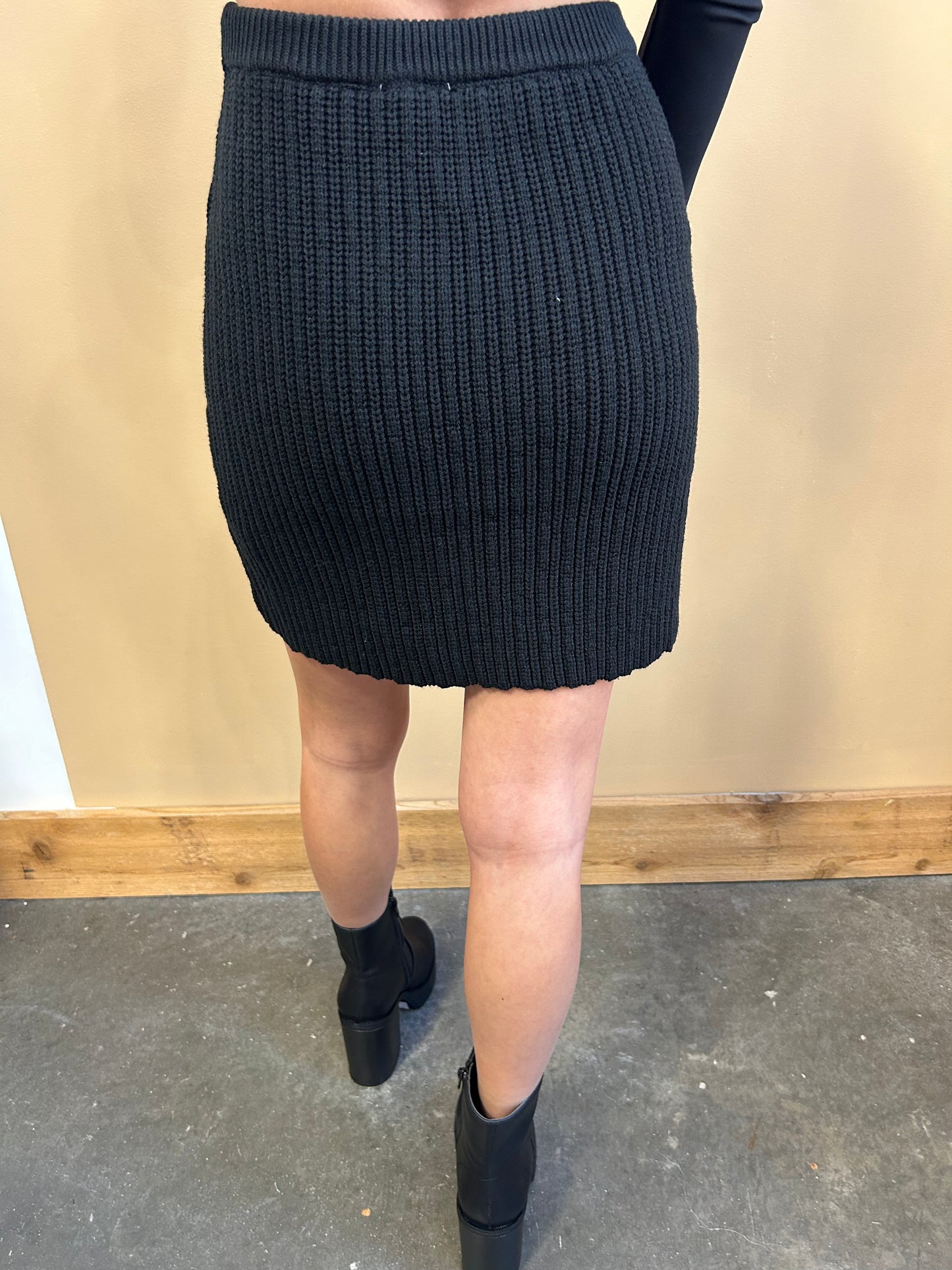 Ribbed Sweater Skirt - Arete Style