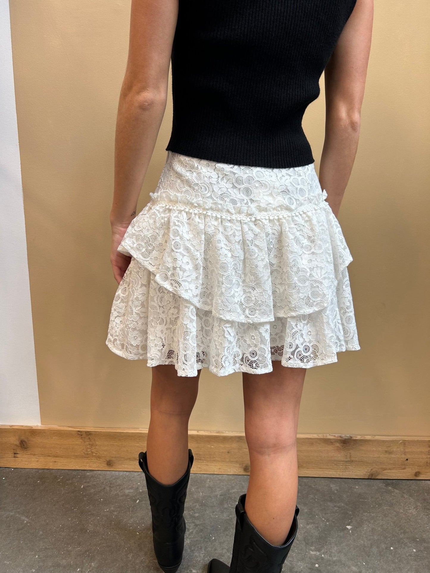 Campbell Ruffle Lace Skirt - Arete Style