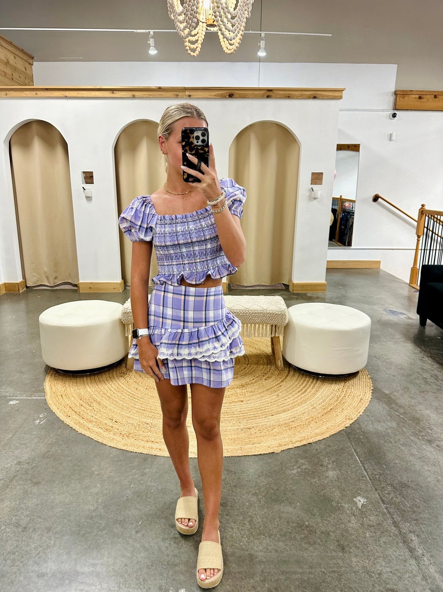 Pretty In Plaid Skirt Set - Arete Style