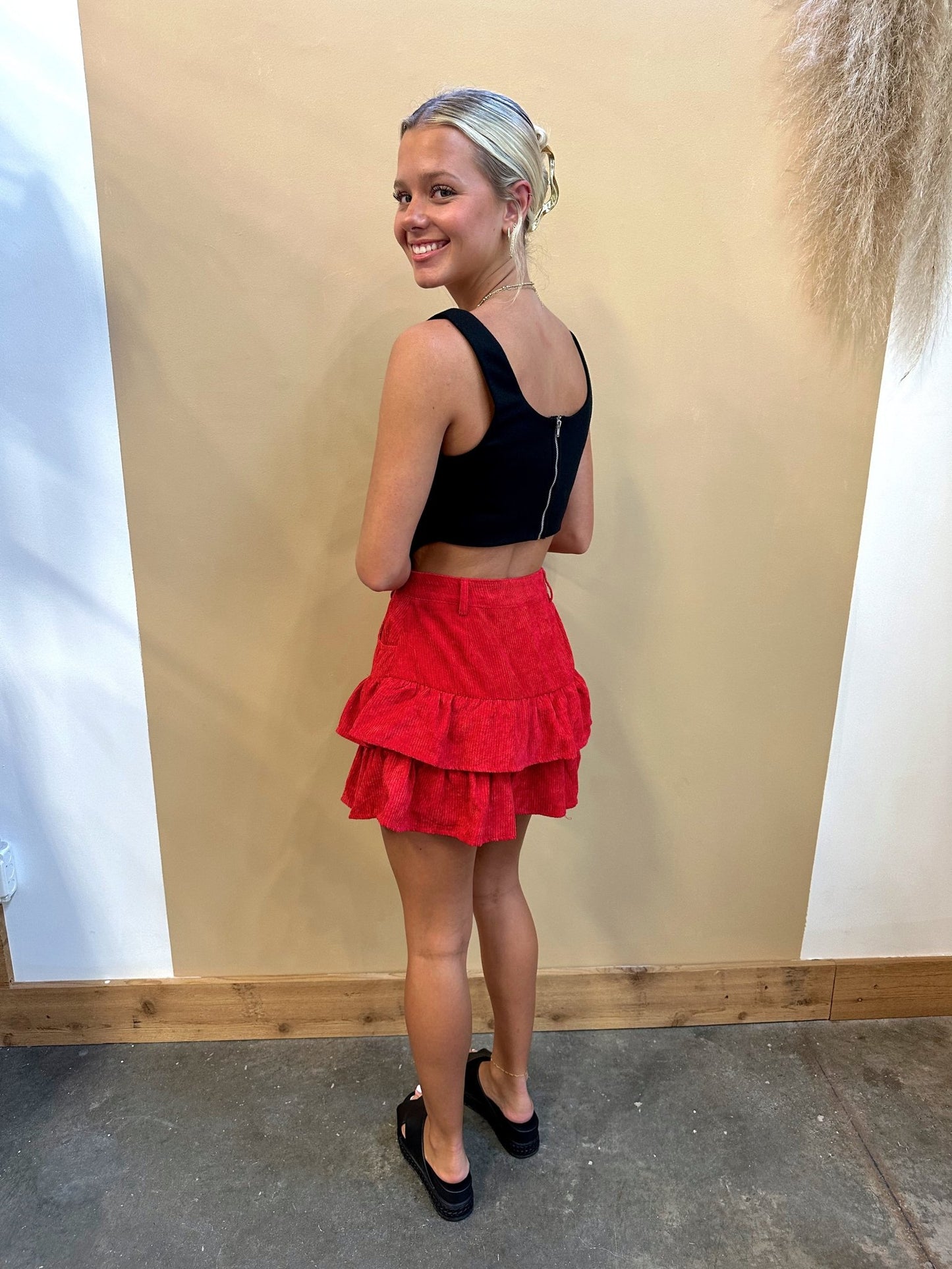 Tiered Corduroy Mini Skort - Arete Style