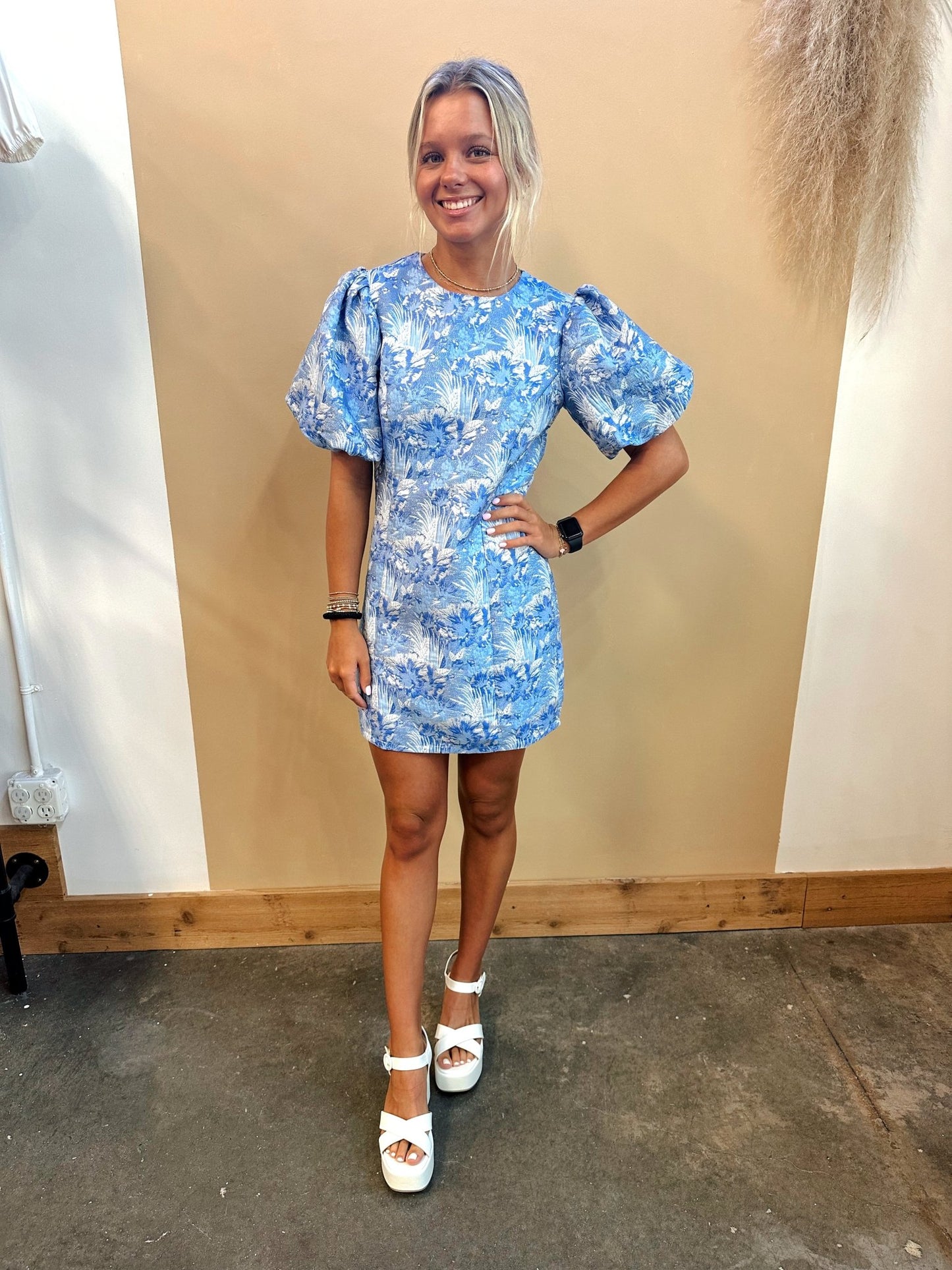 Time For Tea Puff Sleeve Dress - Arete Style
