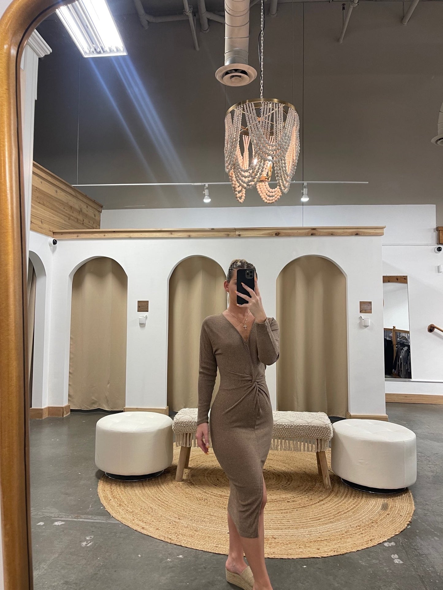 Abbey Slit Front Midi Dress - Arete Style
