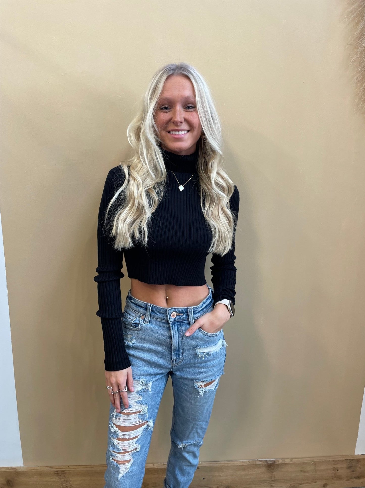 Amelia Cropped Sweater Top - Arete Style