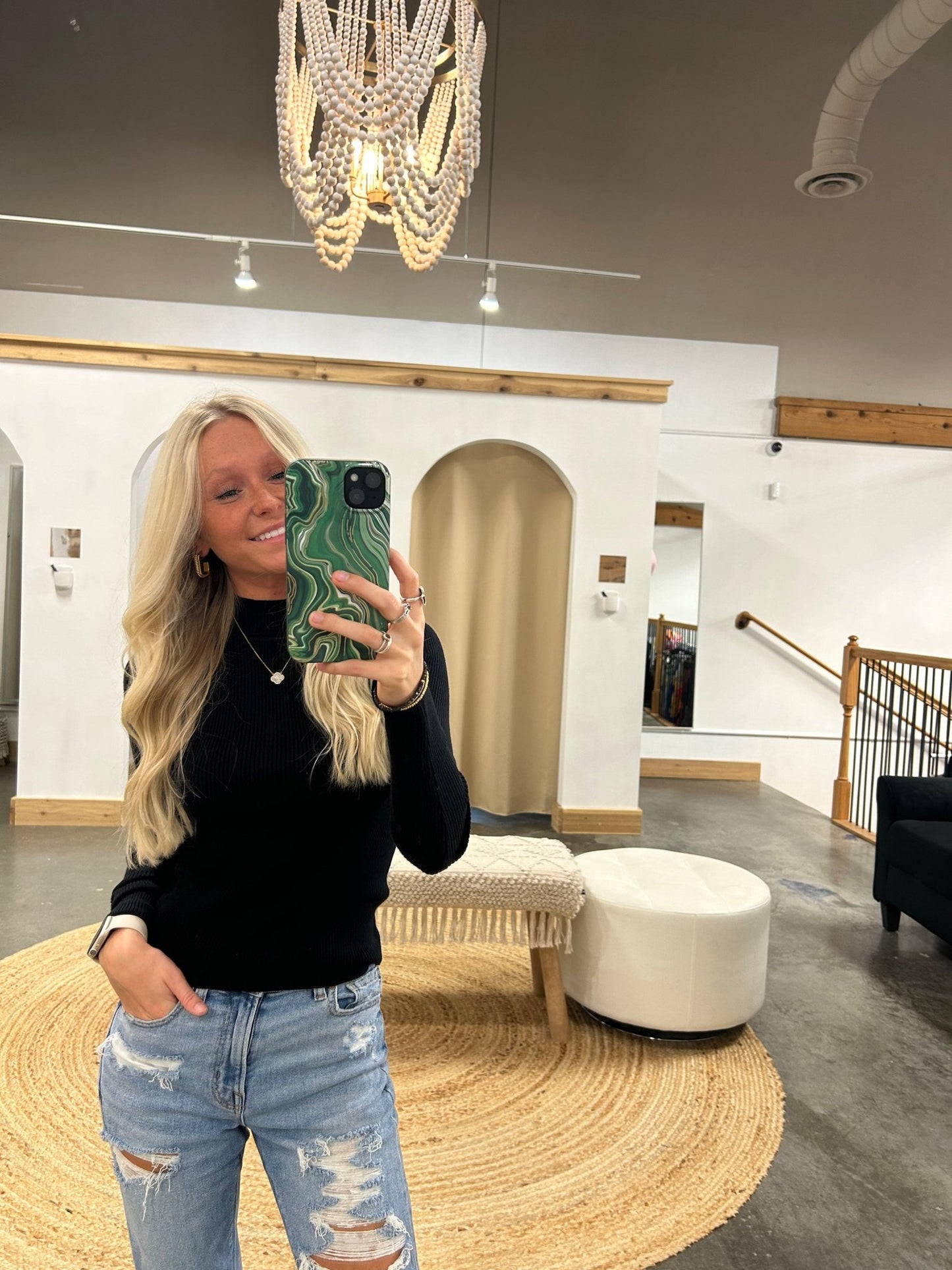 Aubrey Mock Neck Sweater Top - Arete Style