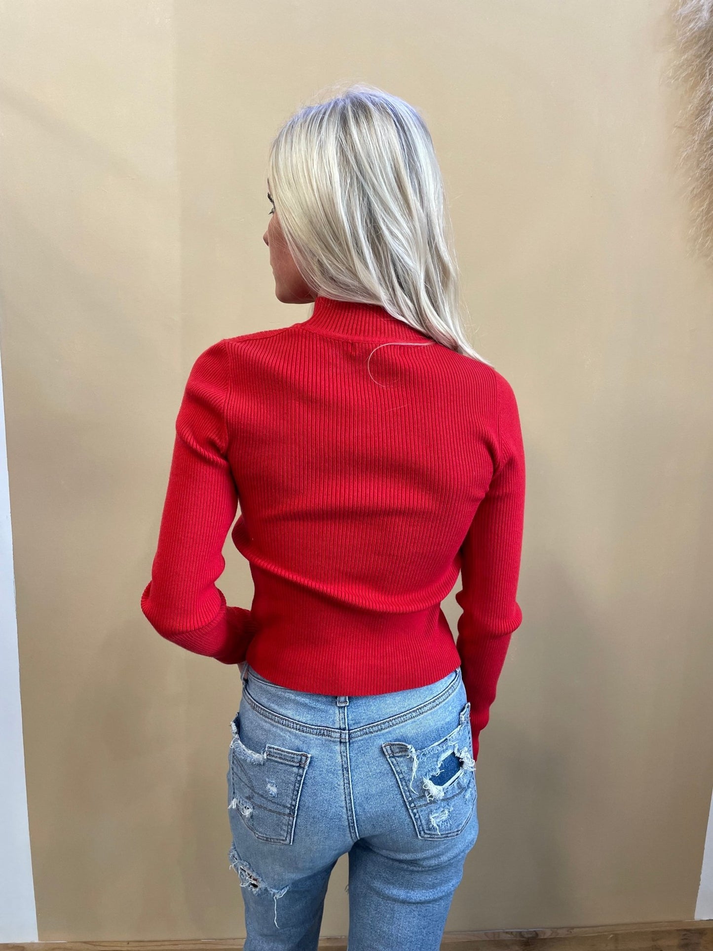 Aubrey Mock Neck Sweater Top - Arete Style