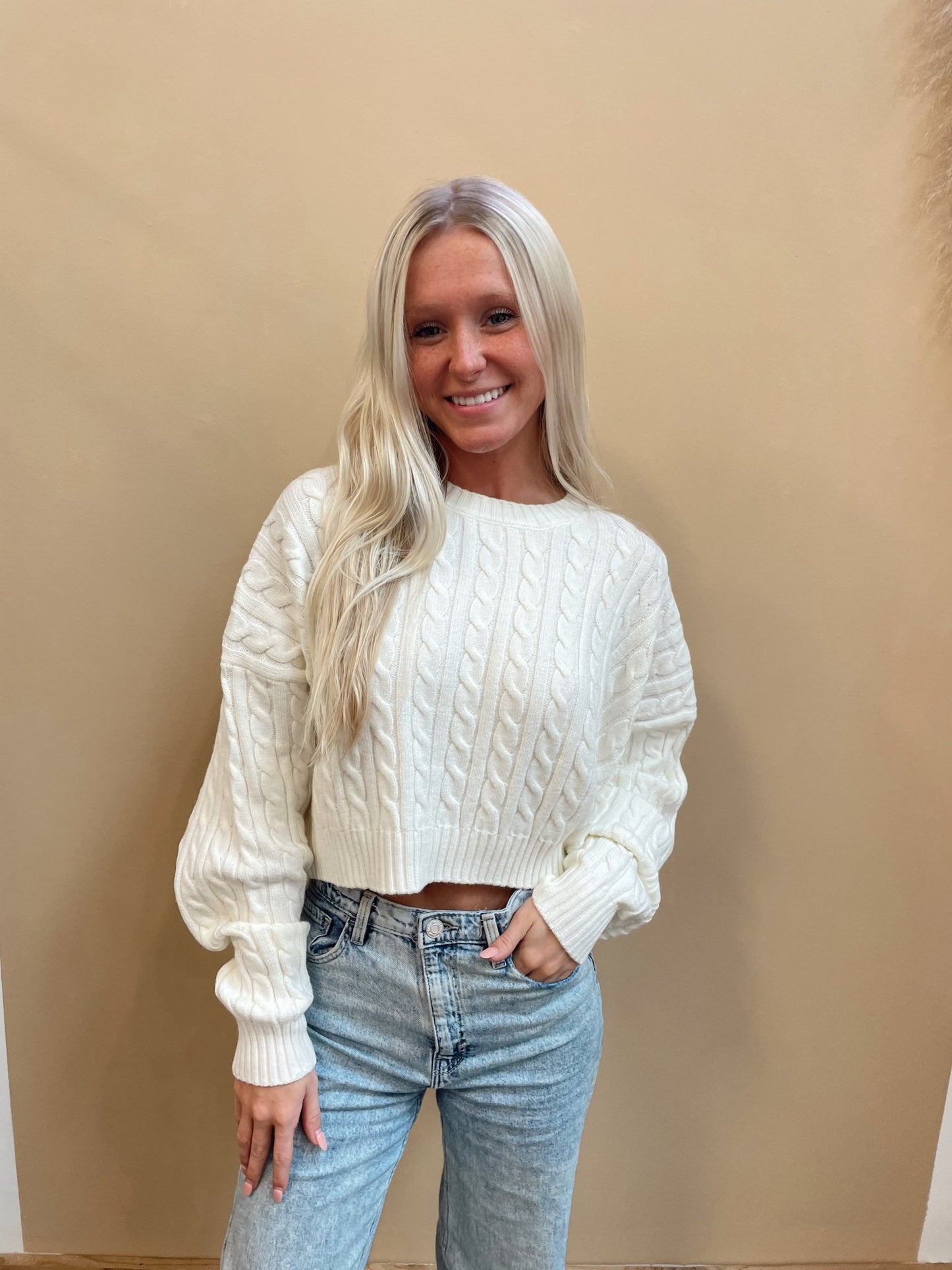 Danielle Cropped Sweater - Arete Style