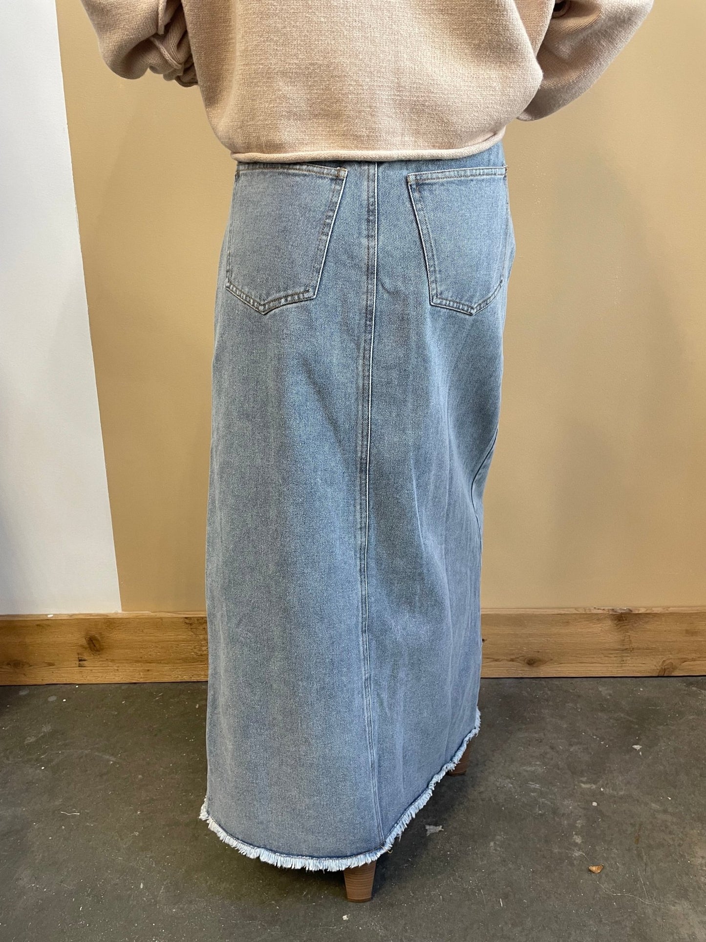 Denim Maxi Skirt - Arete Style