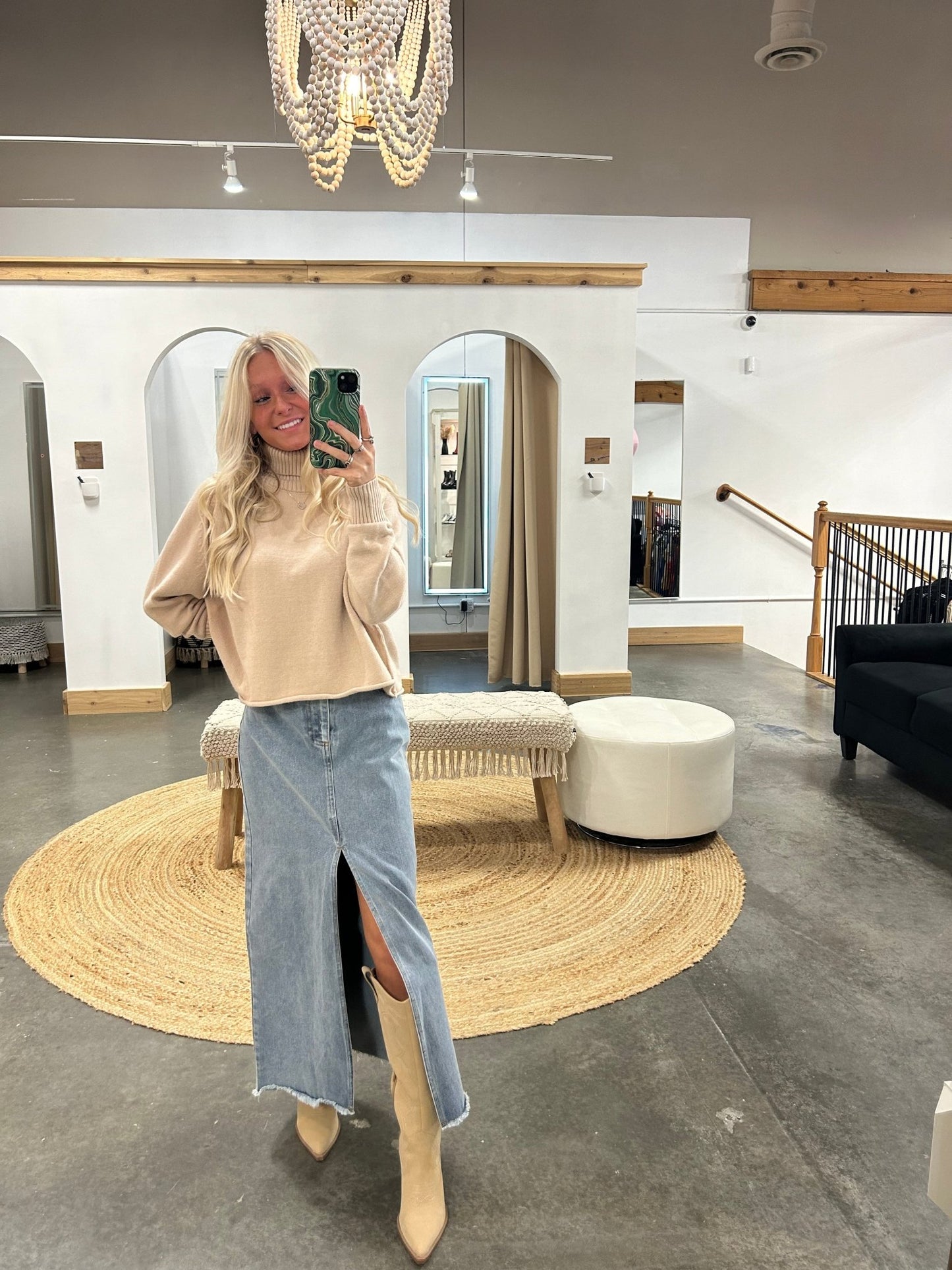 Denim Maxi Skirt - Arete Style