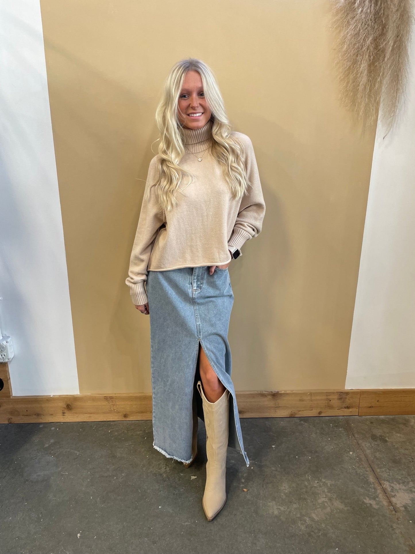 Denim Maxi Skirt - Arete Style