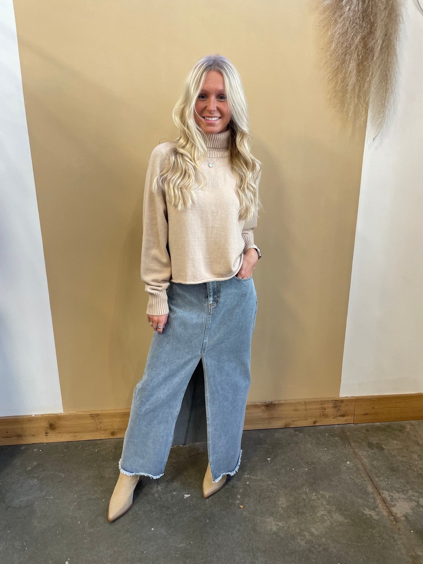 Denim Maxi Skirt - Arete Style