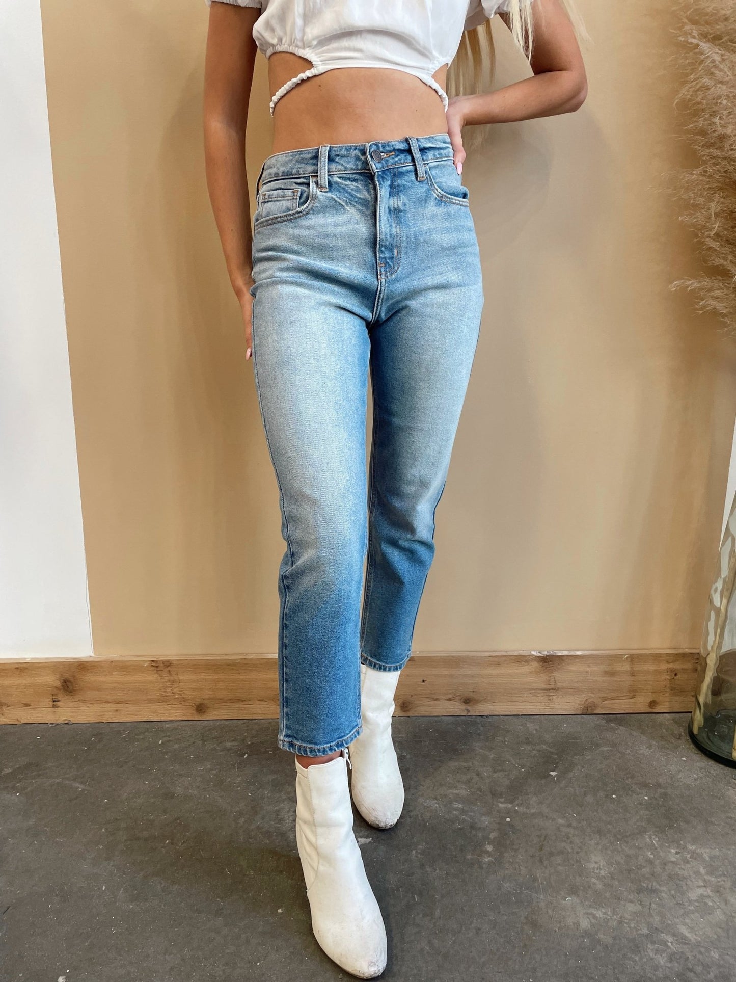 High Rise Straight Leg Jean - Arete Style