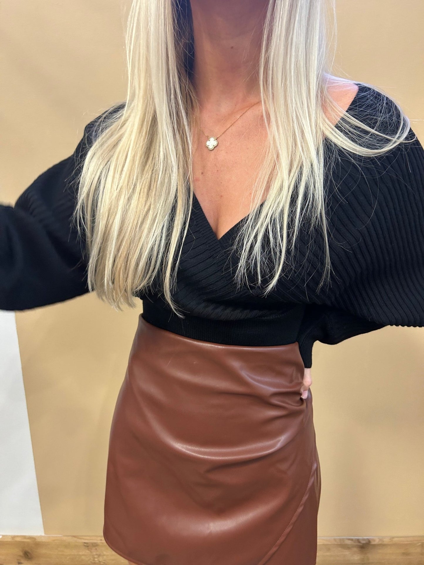 Penelope Ribbed Sweater Top - Arete Style