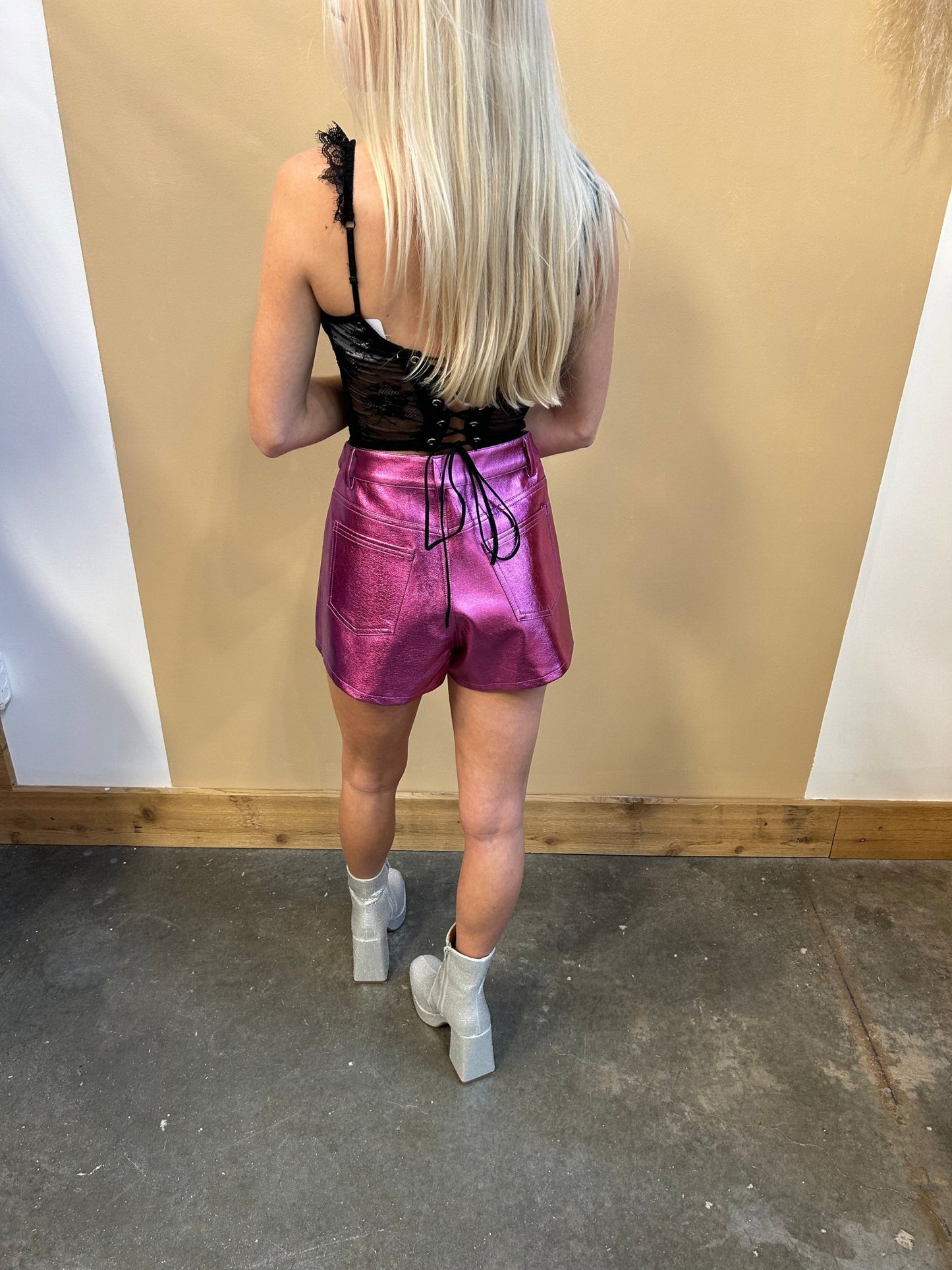 Pink Metallic Shorts - Arete Style