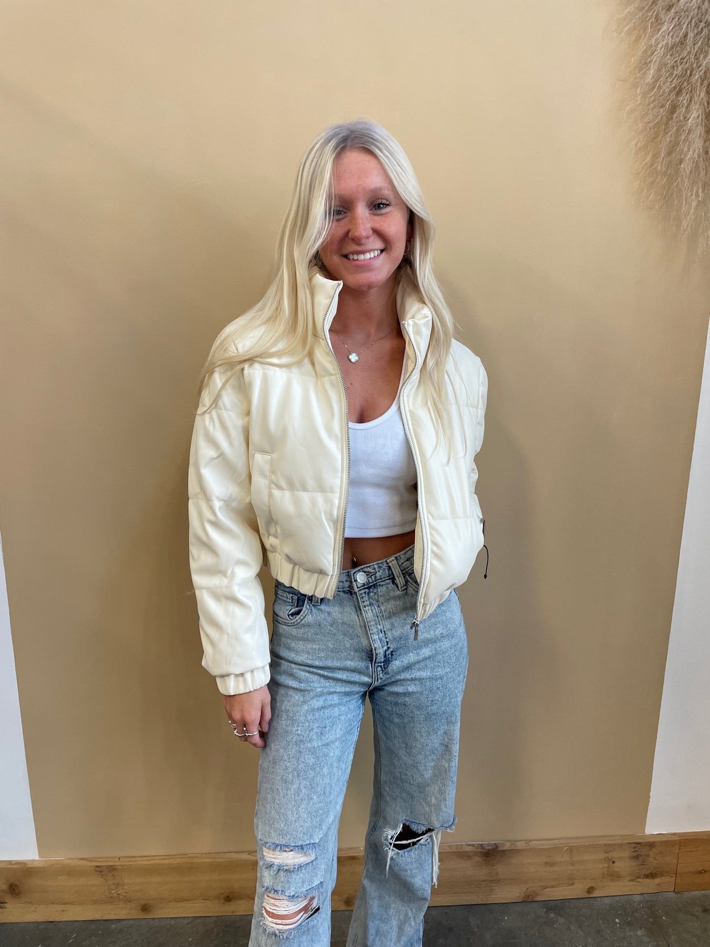 Quinn Faux Leather Puffer - Arete Style