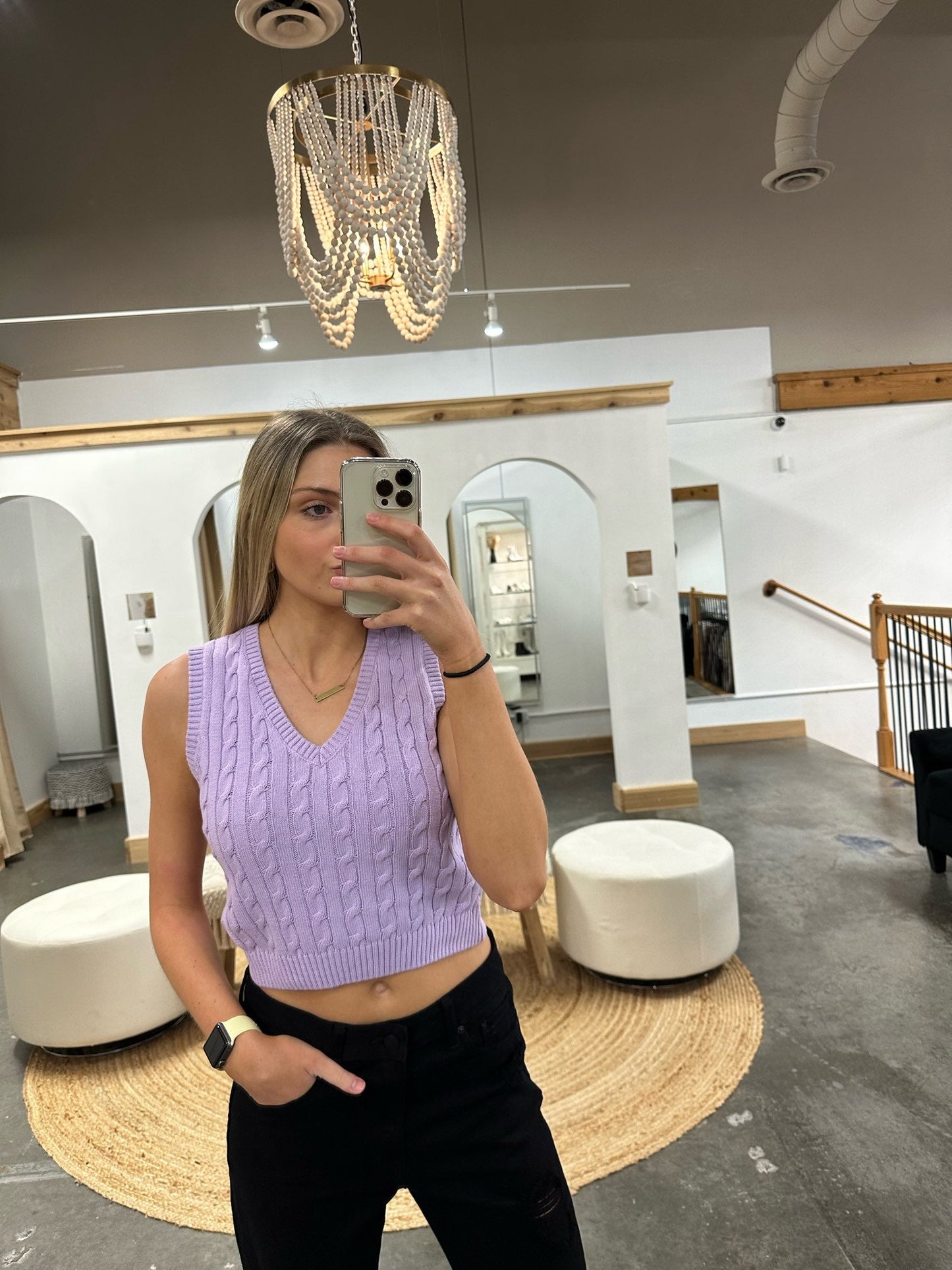 Tay Cropped Sweater Vest - Arete Style