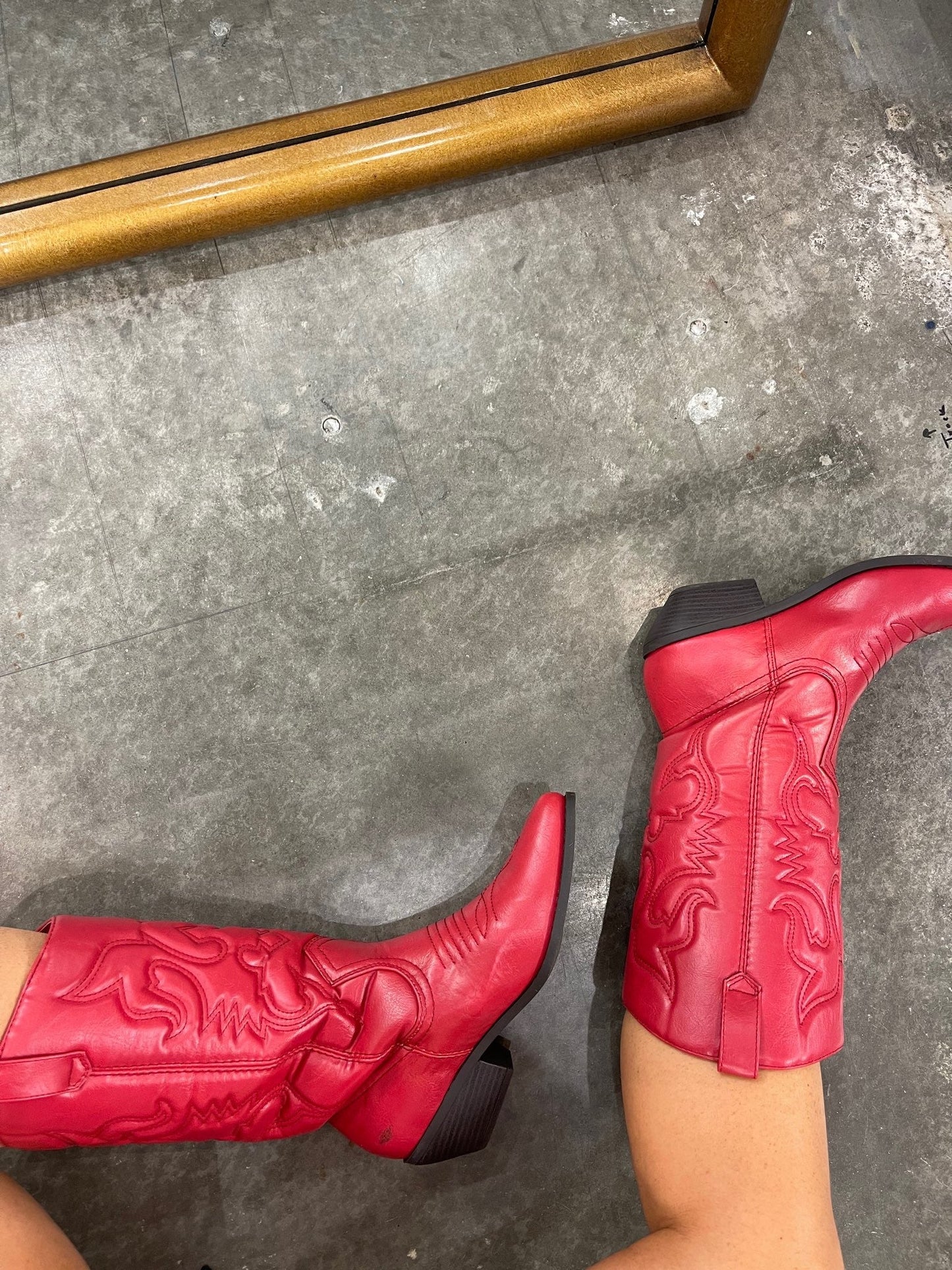 Walk This Way Red Cowgirl Boots - Arete Style