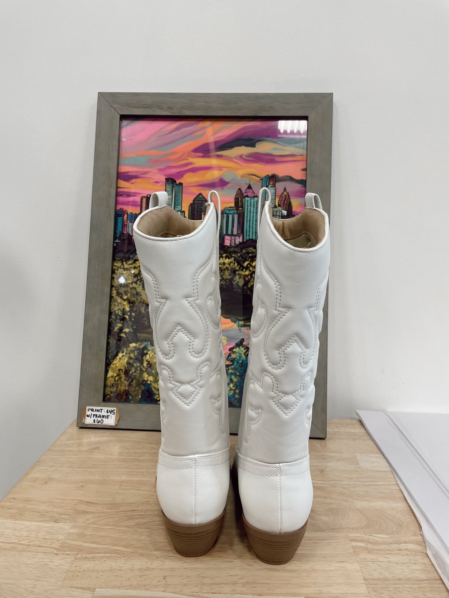 Walk This Way White Cowgirl Boots - Arete Style
