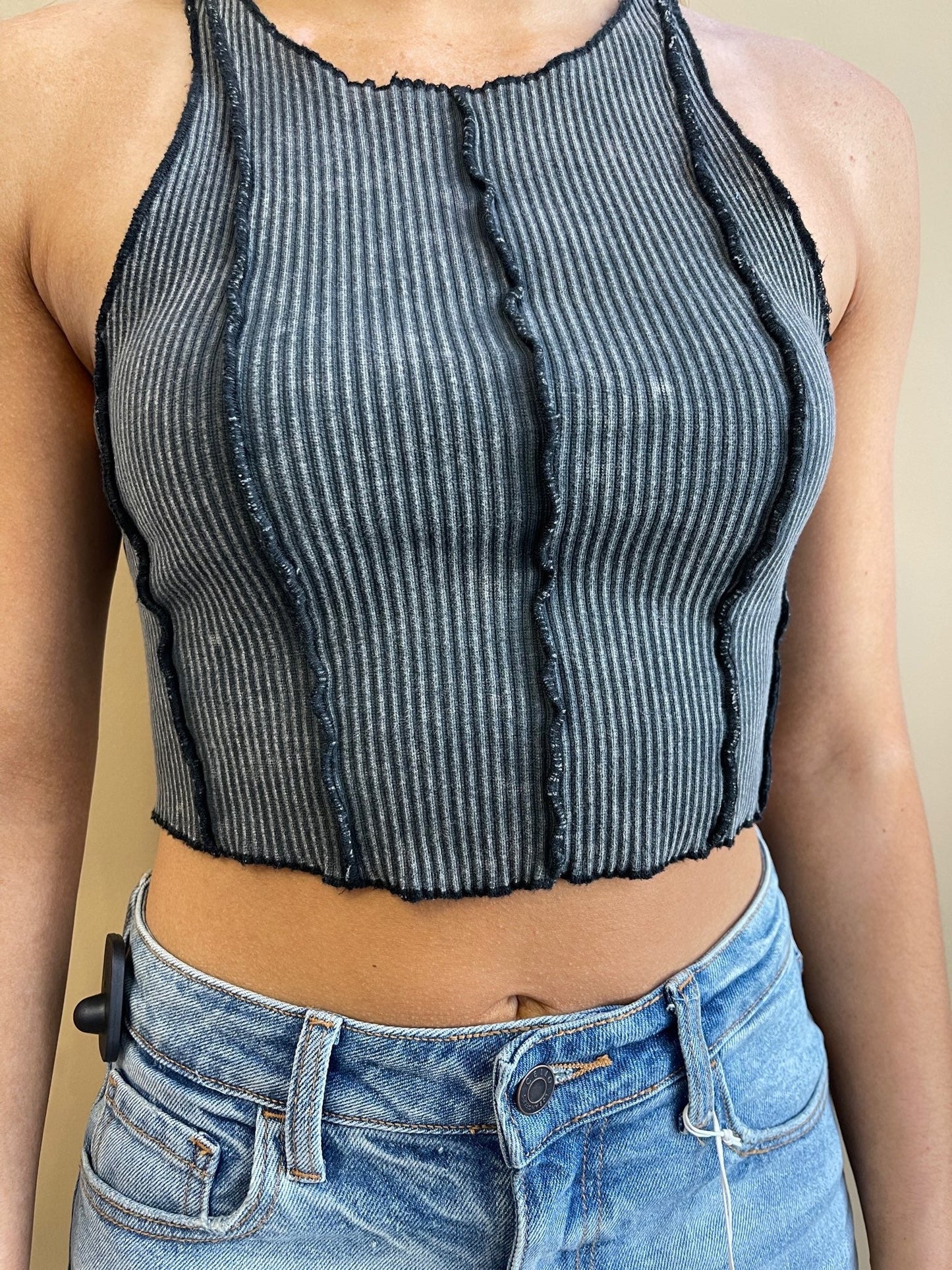 Washed Sleeveless Crop Top - Arete Style