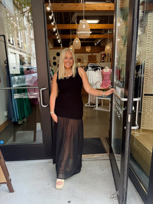 Maya Contrast Maxi Dress
