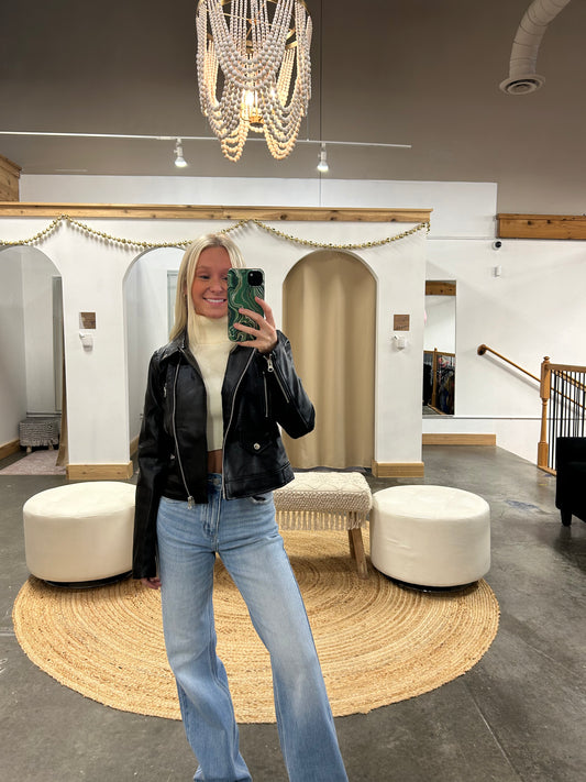 Moto Faux Leather Jacket
