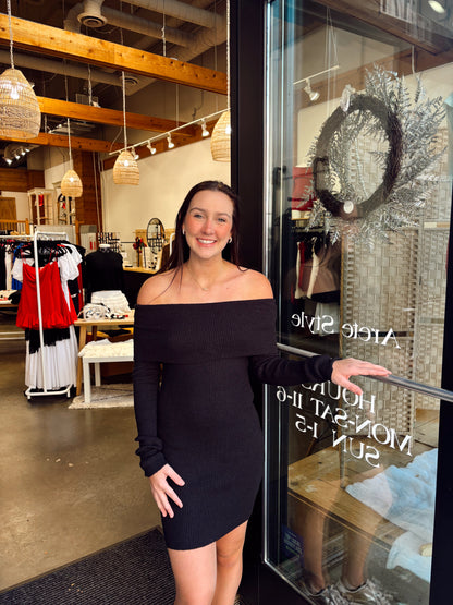 Off-Shoulder Sweater Dress