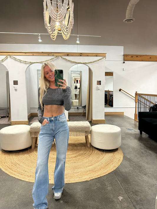 High Rise Wide Flare Jeans