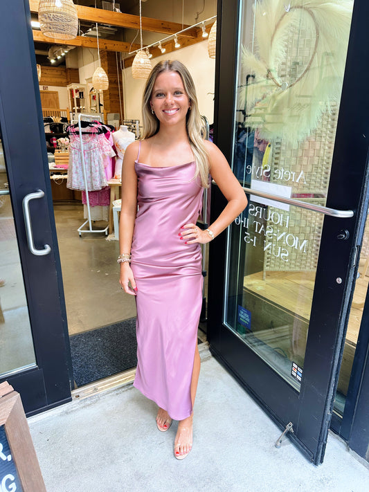 Sailor Satin Maxi Dress