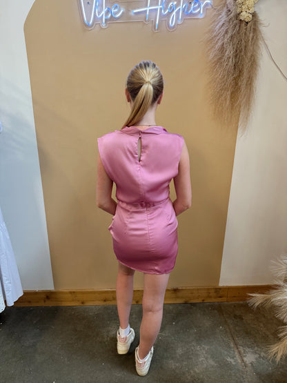 Irene Sleeveless Satin Dress