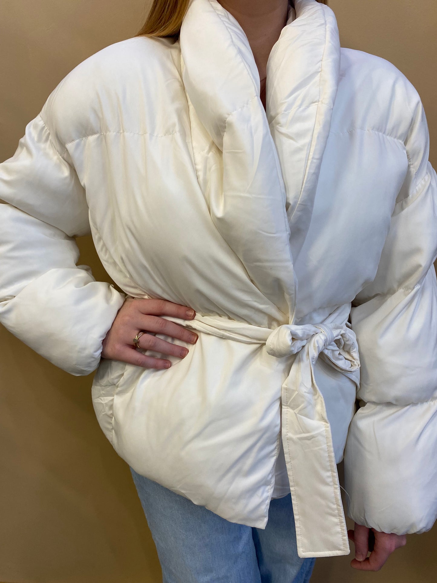 Waist Tie Puffer Jacket