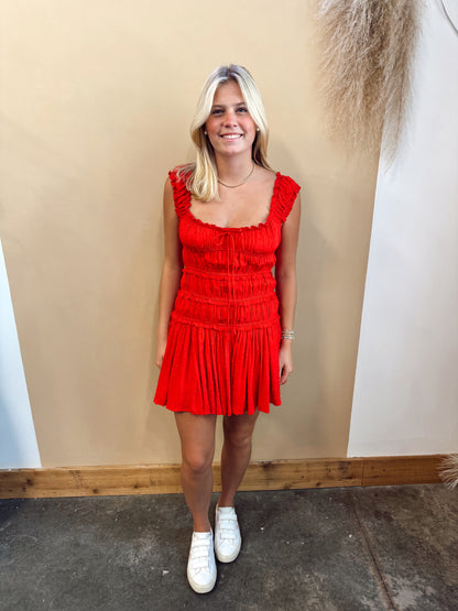 Leah Smocked Mini Dress