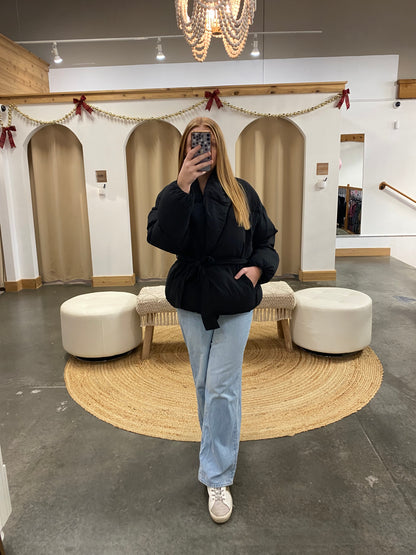 Waist Tie Puffer Jacket