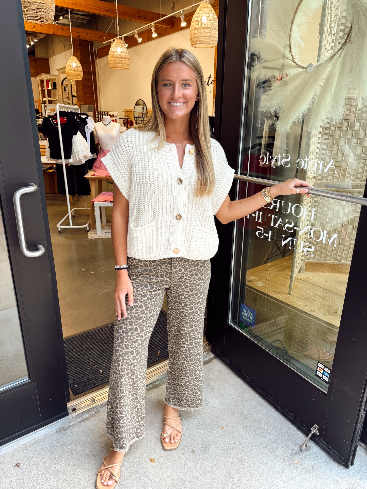 Leopard Printed Straight Pants