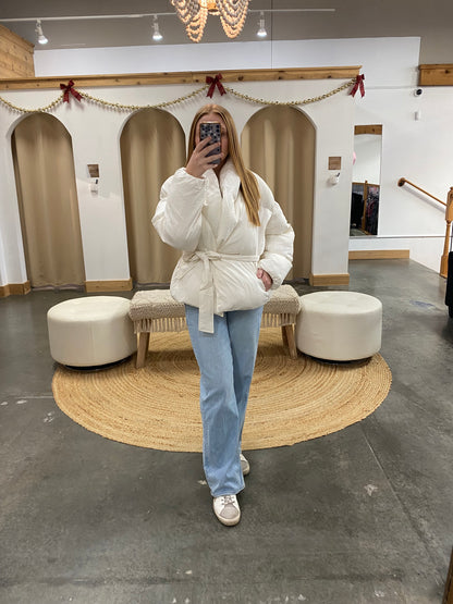 Waist Tie Puffer Jacket