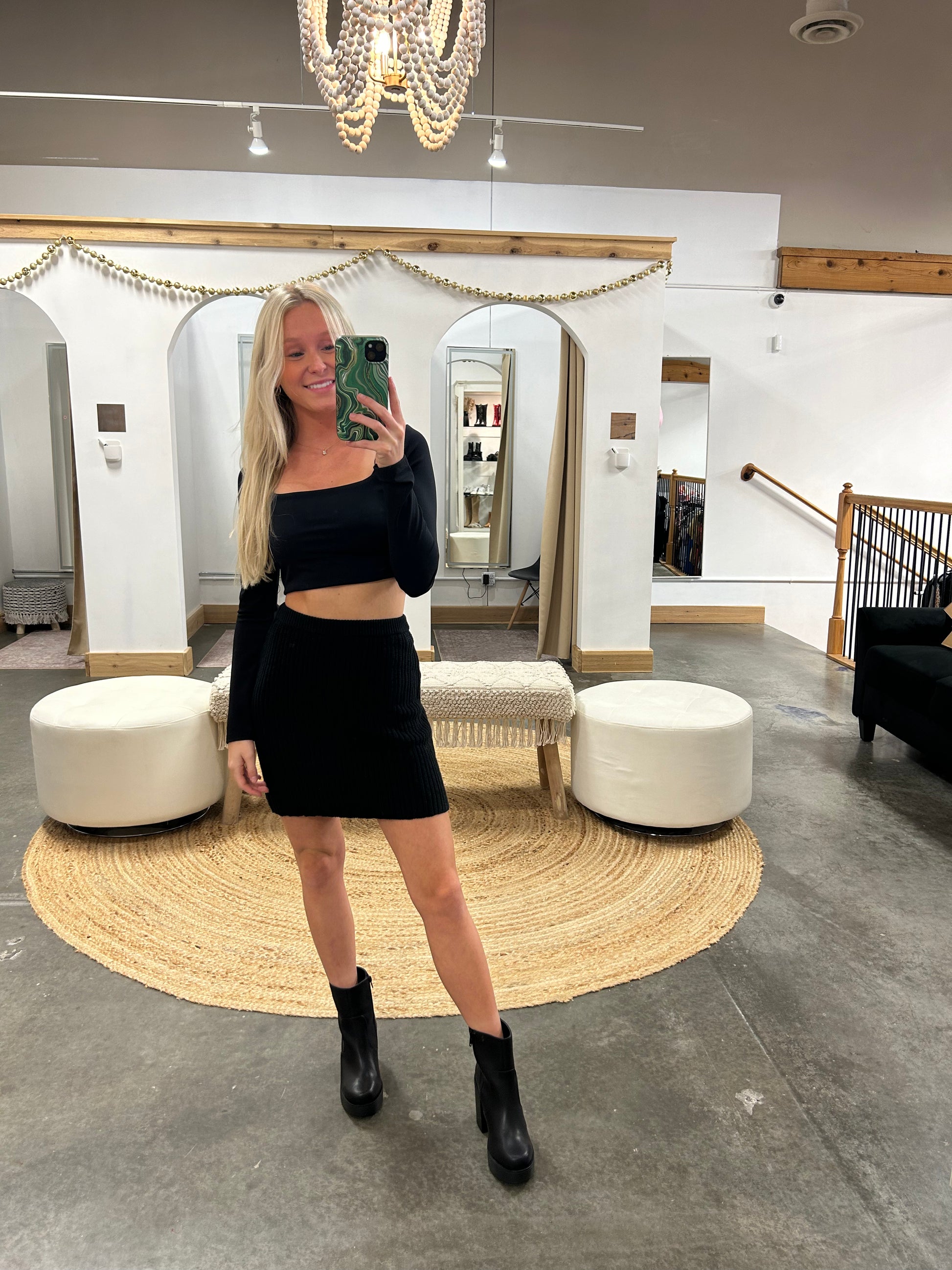 Ribbed Sweater Skirt - Arete Style