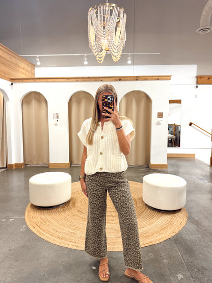 Leopard Printed Straight Pants
