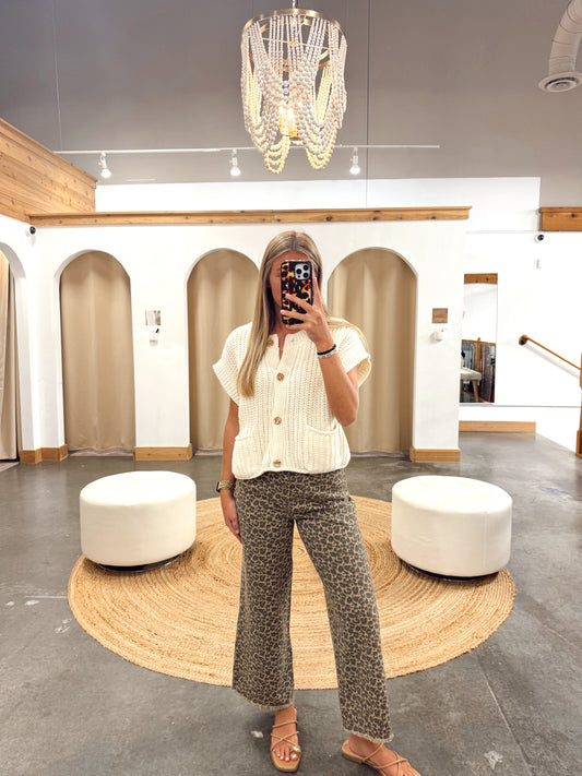 Leopard Printed Straight Pants
