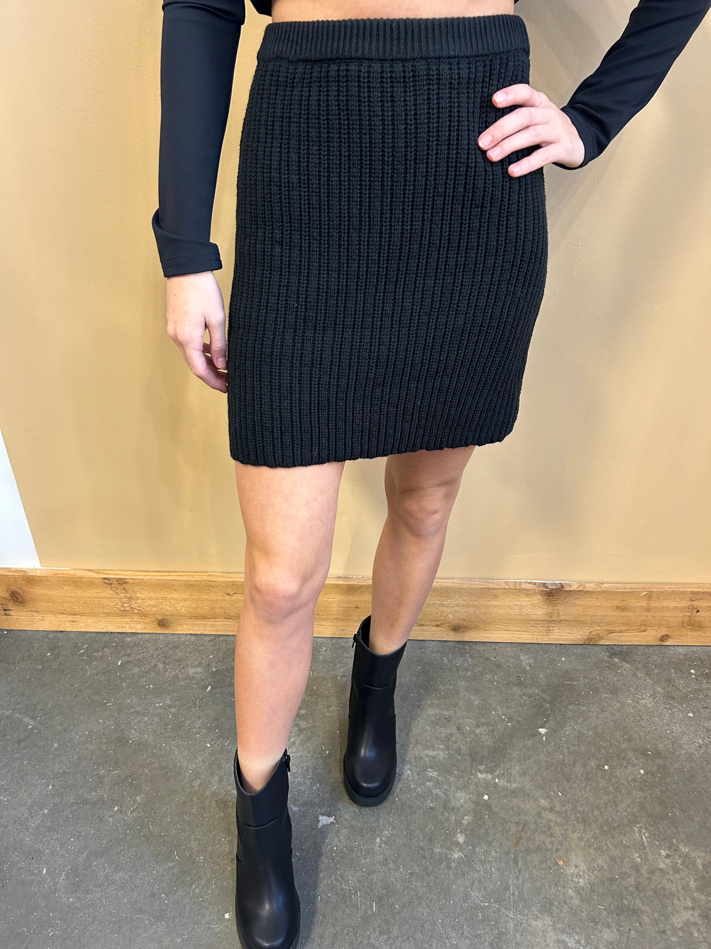 Ribbed Sweater Skirt - Arete Style