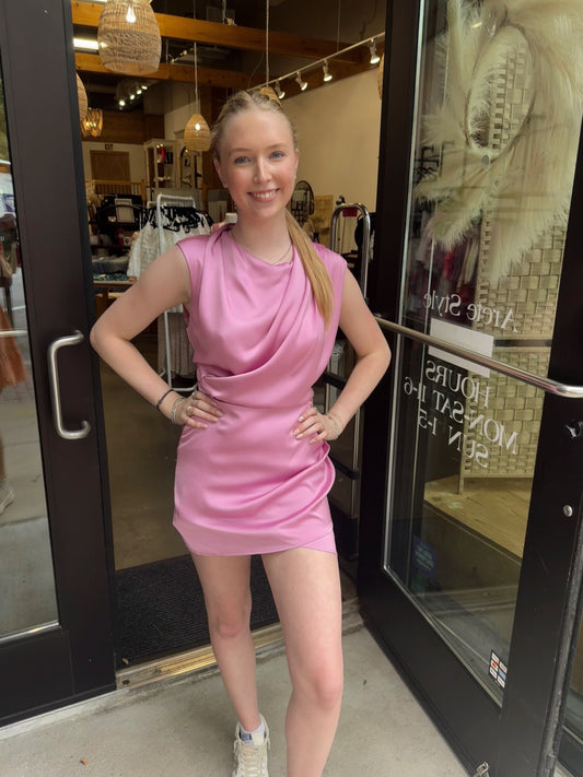Irene Sleeveless Satin Dress