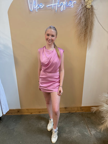 Irene Sleeveless Satin Dress