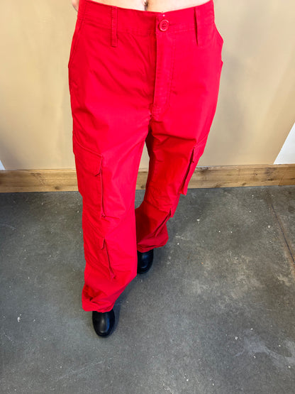 Red Cargo Pants - Arete Style