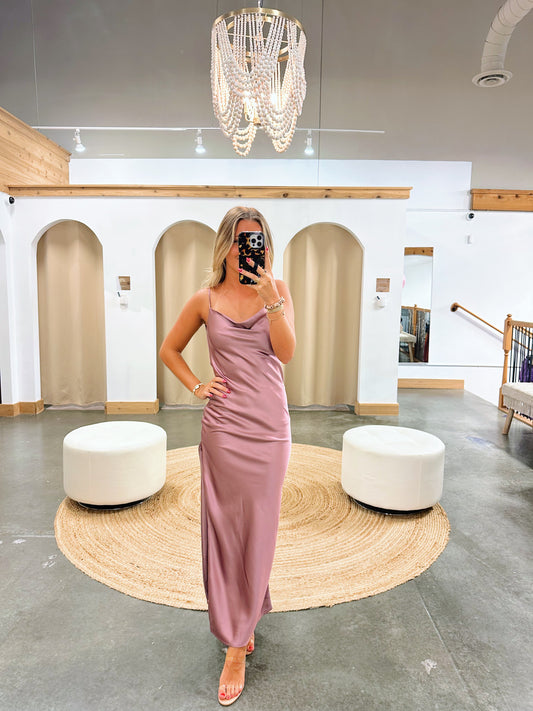 Sailor Satin Maxi Dress
