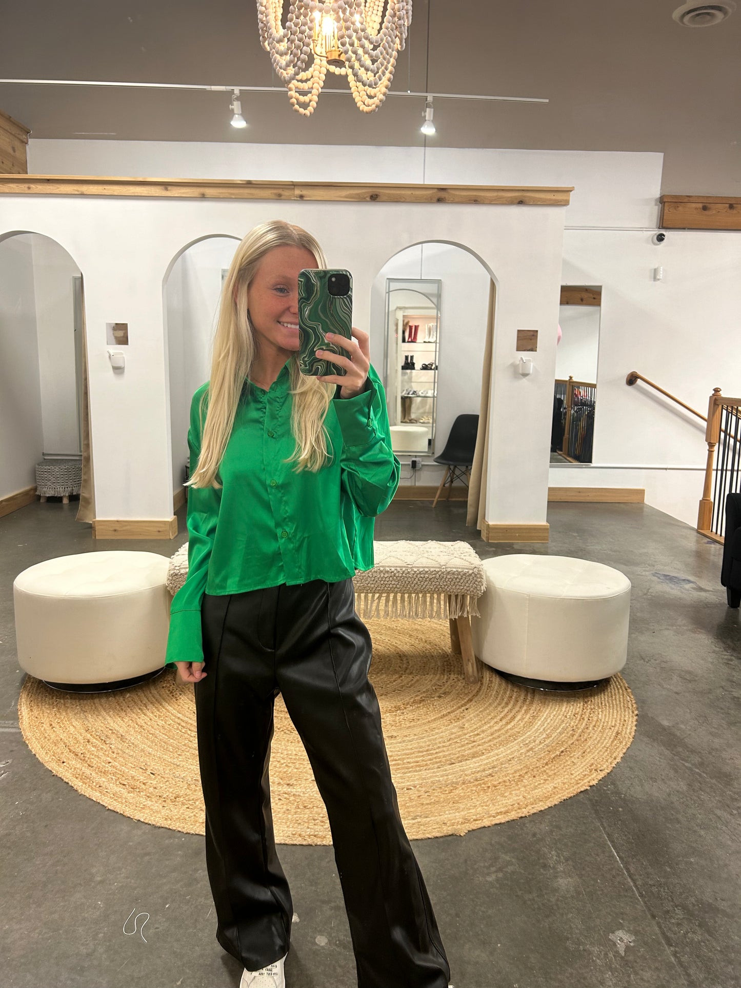 Chloe Satin Blouse - Arete Style