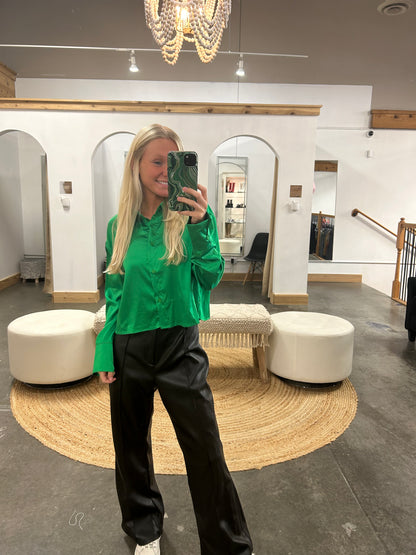 Chloe Satin Blouse - Arete Style
