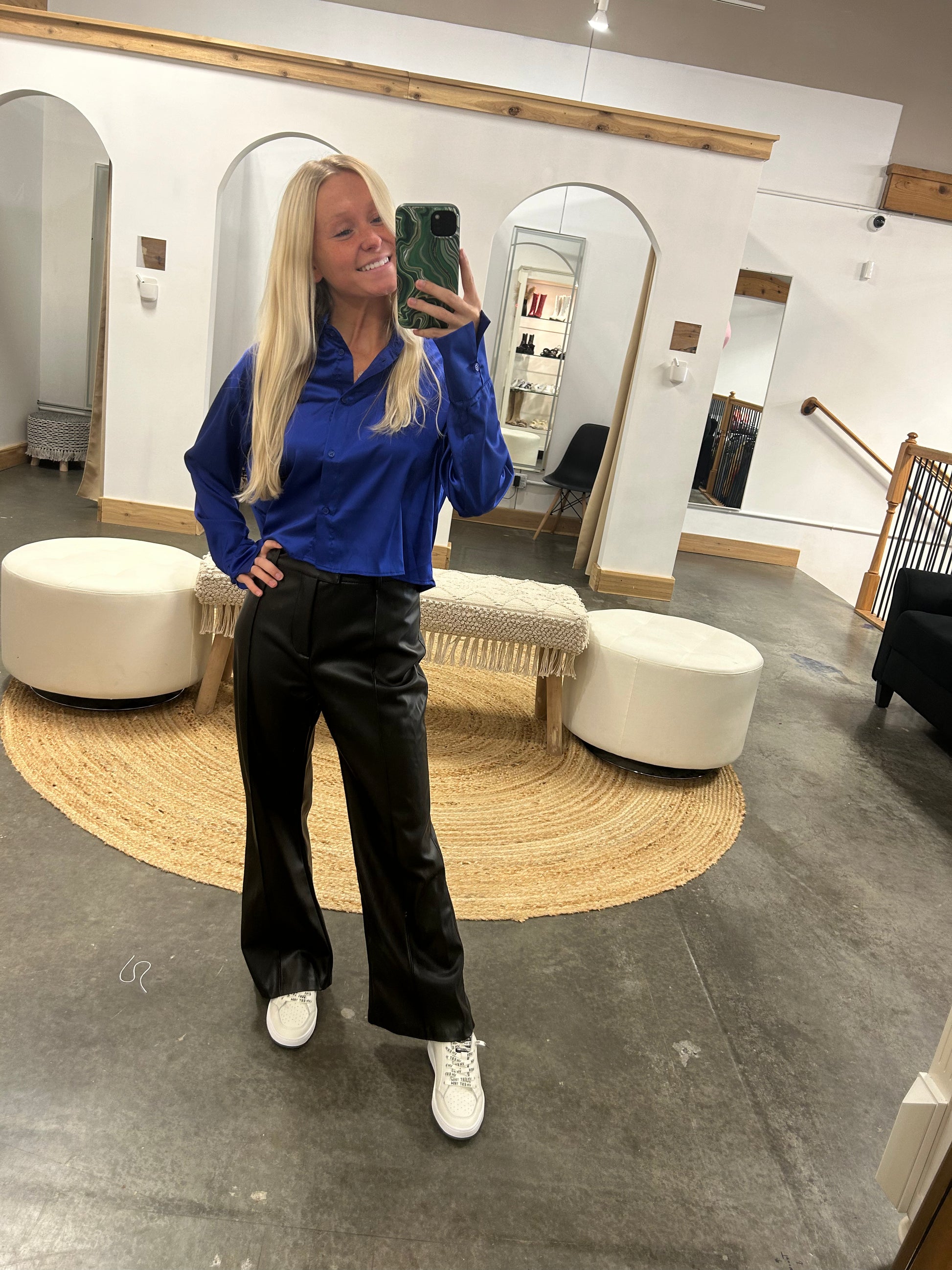 Chloe Satin Blouse - Arete Style