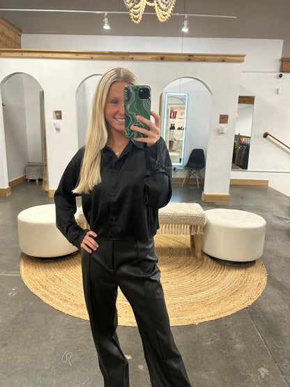 Chloe Satin Blouse - Arete Style